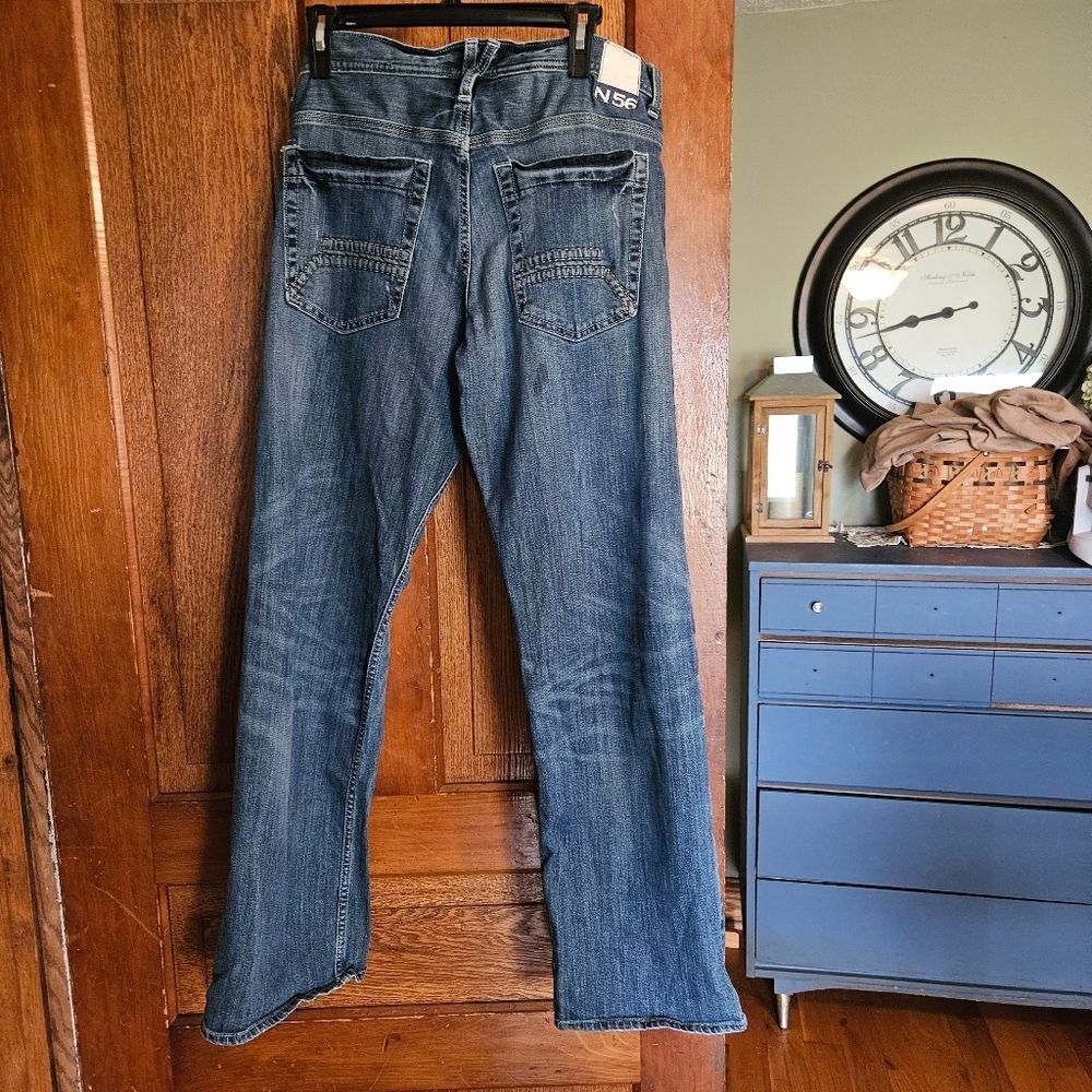 Helix N56 Men’s Loose Straight Leg Jeans 32x32 Mid-Wash‎ Denim